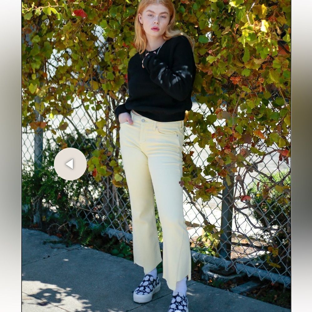 ÉTICA MICKI CROP FLARE JEAN - MELLOW YELLOW NWOT Size 30